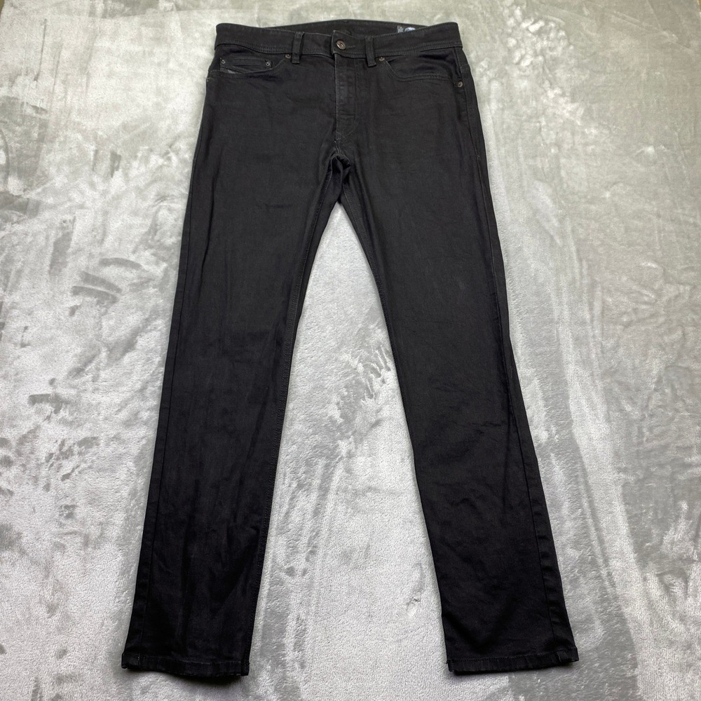 DIESEL THAVAR XP Slim Skinny Black Stretch Mens Jeans W30 L30 OR84A Grunge